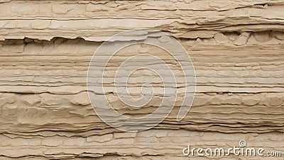 Depositional Poetry: Limestone Sedimentary Layers. AI generate Stock Photo