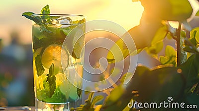 Refreshing Water Detox: Healthy Eating, Veganism, and Sports for a Healthy Lifestyle Amidst Nature Stock Photo