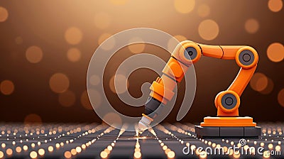 A robotic arm efficiently performs automatic welding tasks on a factory conveyor line, enhancing production speed and quality Stock Photo
