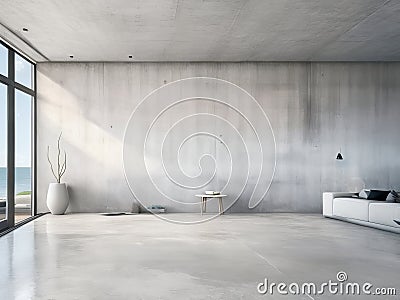 Experience Serene Interior Design in a Lounge and Living Room Stock Photo
