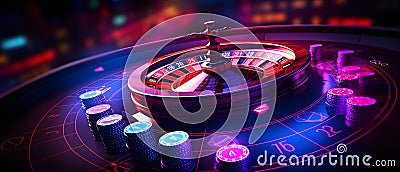 A Casino Roulette Wheel in Actio Stock Photo