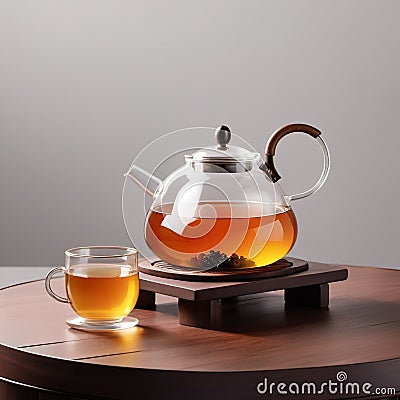 Serenity in a Teapot, Fruit Oolong Infusion Stock Photo