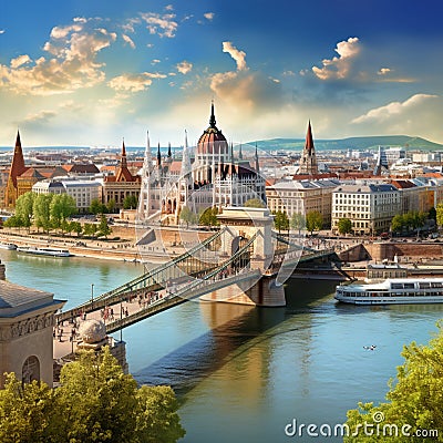 Panoramic view of Budapest's charm and action-packed adventures Stock Photo