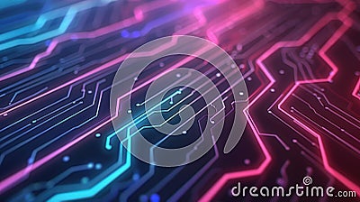 Experience the vibrant pulse of technology with our circuit board, showcasing a stunning 3D rendering of server code Stock Photo