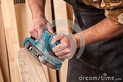 Experienced carpenter work Stock Photo