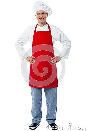 Experienced male chef posing casually Stock Photo