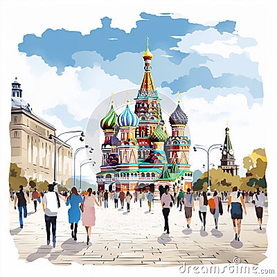 Experiencing Moscow on a Budget: A Vibrant and Diverse Street Scene Stock Photo