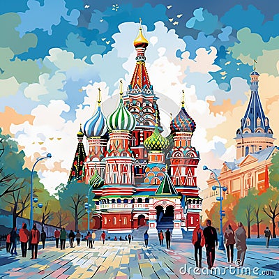 Experiencing Moscow on a Budget: A Vibrant and Diverse Street Scene Stock Photo