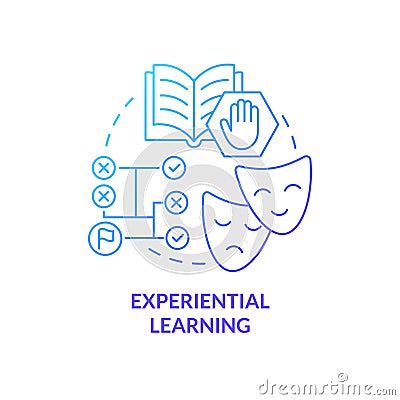 Experiential learning blue gradient concept icon Vector Illustration