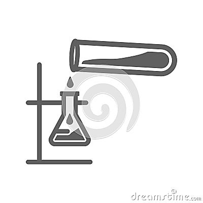 Experiment, laboratory, gray tubes icon Vector Illustration