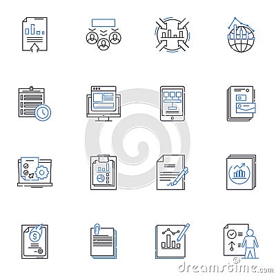 Experiment line icons collection. Research, Hypothesis, Variables, Control, Data, Analysis, Procedure vector and linear Vector Illustration