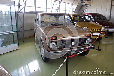 Experimental cars in the Technical museum of AVTOVAZ. City of Togliatti. Samara region. Editorial Stock Photo