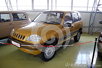 Experimental cars in the Technical museum of AVTOVAZ. City of Togliatti. Samara region. Editorial Stock Photo