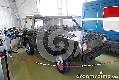 Experimental cars in the Technical museum of AVTOVAZ. City of Togliatti. Samara region. Editorial Stock Photo