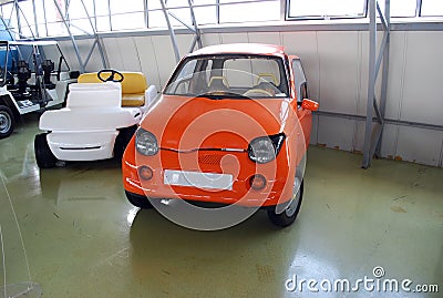 Experimental cars in the Technical museum of AVTOVAZ. City of Togliatti. Samara region. Editorial Stock Photo