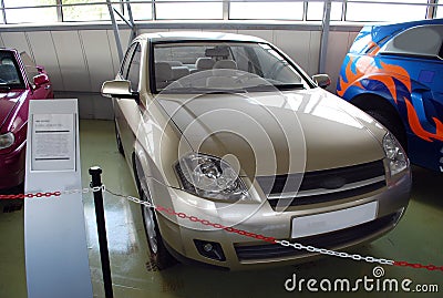 Experimental cars in the Technical museum of AVTOVAZ. City of Togliatti. Samara region. Editorial Stock Photo