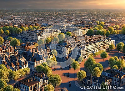 Creteil, Île-de-France, France. Generative AI. Stock Photo