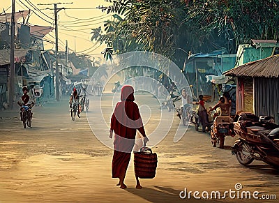 Indramayu, Jawa Barat, Indonesia. Generative AI. Stock Photo