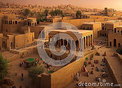 Kafr ash Shaykh, Kafr ash Shaykh, Egypt. Generative AI. Stock Photo