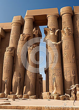 Kawm Umbu, Asw?n, Egypt. Generative AI. Stock Photo