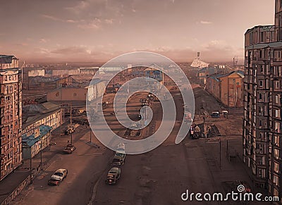 Norilsk, Krasnoyarskiy Kray, Russia. Generative AI. Stock Photo