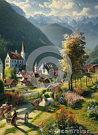 Schellenberg, Schellenberg, Liechtenstein. Generative AI. Stock Photo