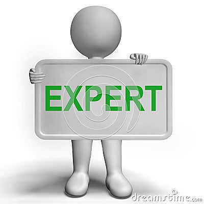 Expert Sign Showing Skills Proficiency And Capabilities Stock Photo