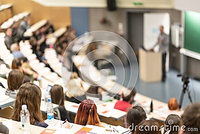 Expert speaker giving a talk at scientific business conference event. Editorial Stock Photo