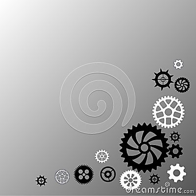 Different gears black and white. Expert systems. Idea, concept, notion, thought, message, insight Stock Photo
