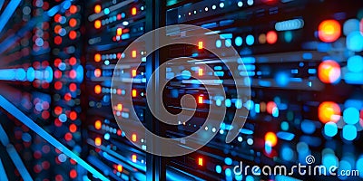 Expert teams use advanced systems to monitor prevent intrusions ensuring network security. Concept Stock Photo