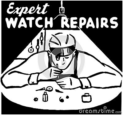 Expert Watch Repairs Vector Illustration