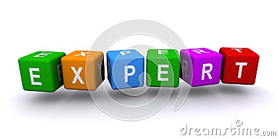 Expert word block on white Stock Photo