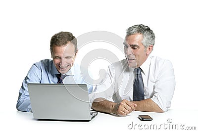 Expertise businessman team working computer Stock Photo