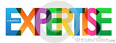EXPERTISE colorful overlapping letters vector banner Stock Photo