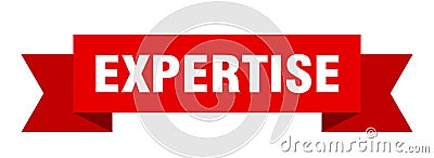 Expertise ribbon. expertise paper band banner sign. Vector Illustration