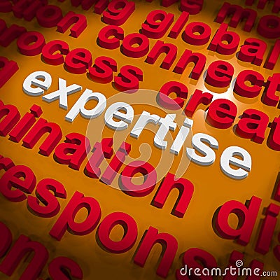 Expertise Word Cloud Shows Skills Proficiency And Capabilities Stock Photo