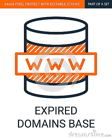 Expired Domains Base Simple Outline Vector Colorful Icon. Vector Illustration