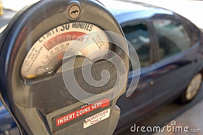 Expired Parking Meter Stock Photo