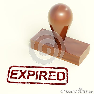 Expired Stamp Showing Product Validity Ended Stock Photo
