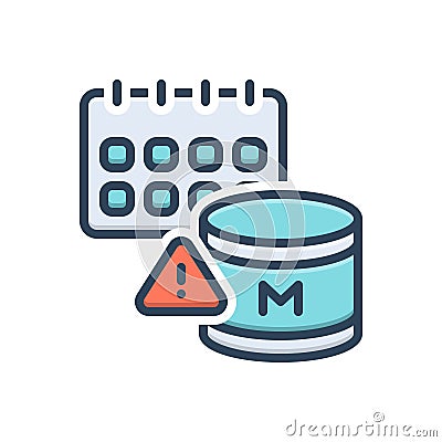 Color illustration icon for Expiry Date, expiry and food Vector Illustration