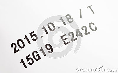 Expiry date printed on product box Stock Photo