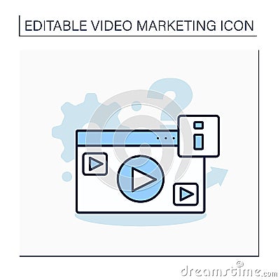 Explainer video line icon Vector Illustration