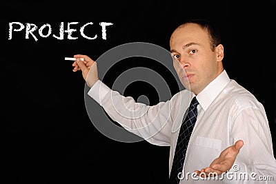 Explaining project Stock Photo