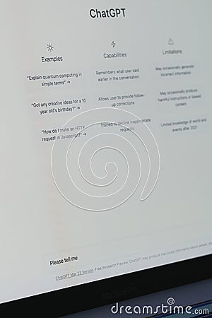 Explanation of ChatGPT Open AI Editorial Stock Photo