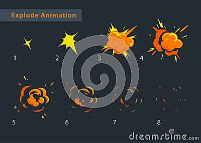 Explode effect animation Stock Photo