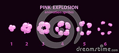 Explode effect animation sprites Vector Illustration