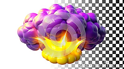 Exploding brain, mind power, creative thinking, mental burst png transparent image Generative AI Stock Photo