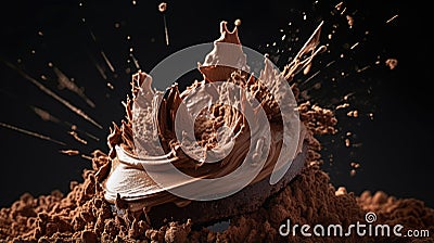 Exploding Chocolate mousse in macro shot - stock concepts Stock Photo