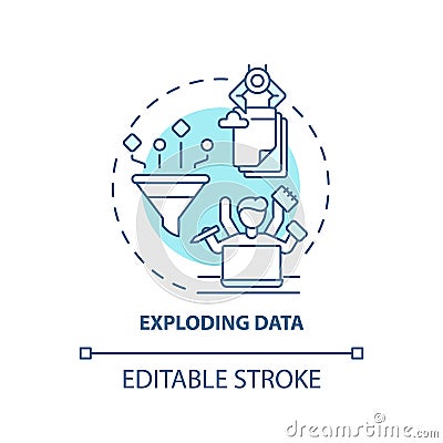 Exploding data concept icon Vector Illustration