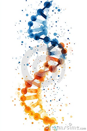 Exploding DNA helix dynamic molecular particles representing breakthrough discoveries in genome mapping molecular research Cartoon Illustration
